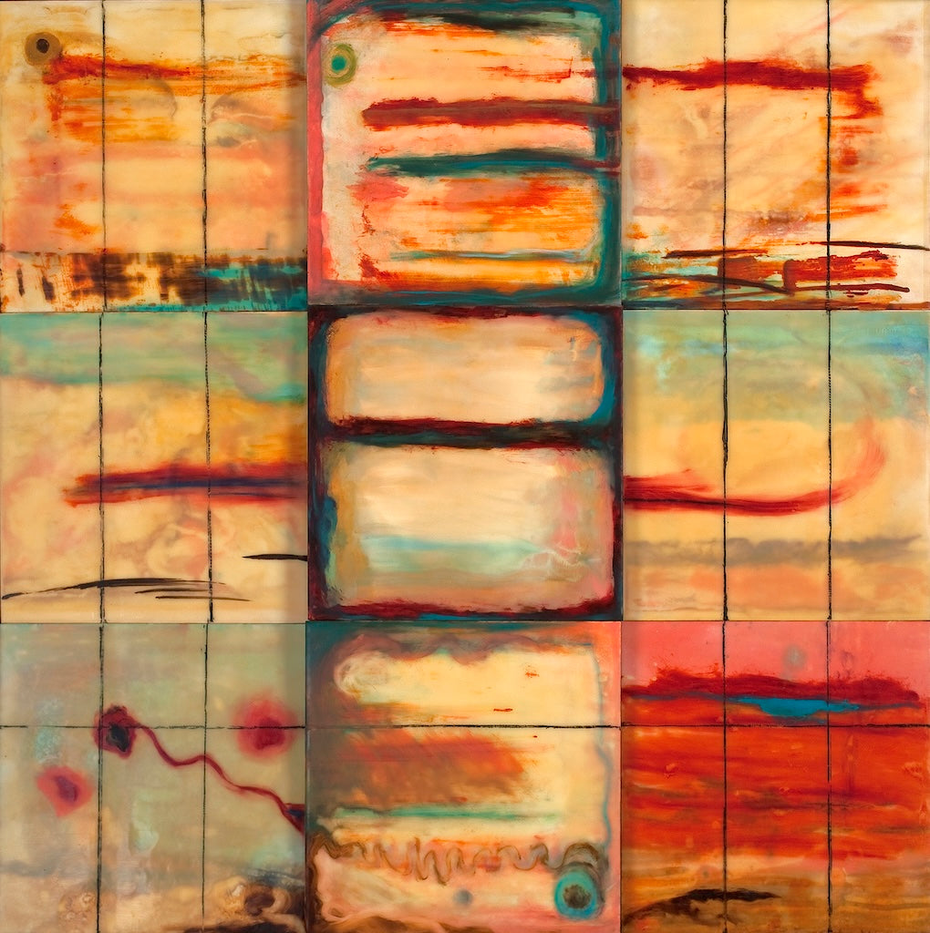 "UNDERNEATH IT ALL" ORIGINAL OIL AND COLD WAX ON CRADLED PANEL
