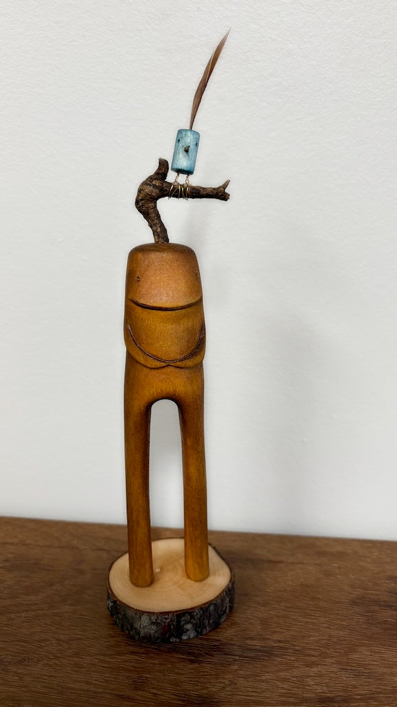 "SECOND CHANCE 109" HAND CARVED WOOD SCULPTURE VG109