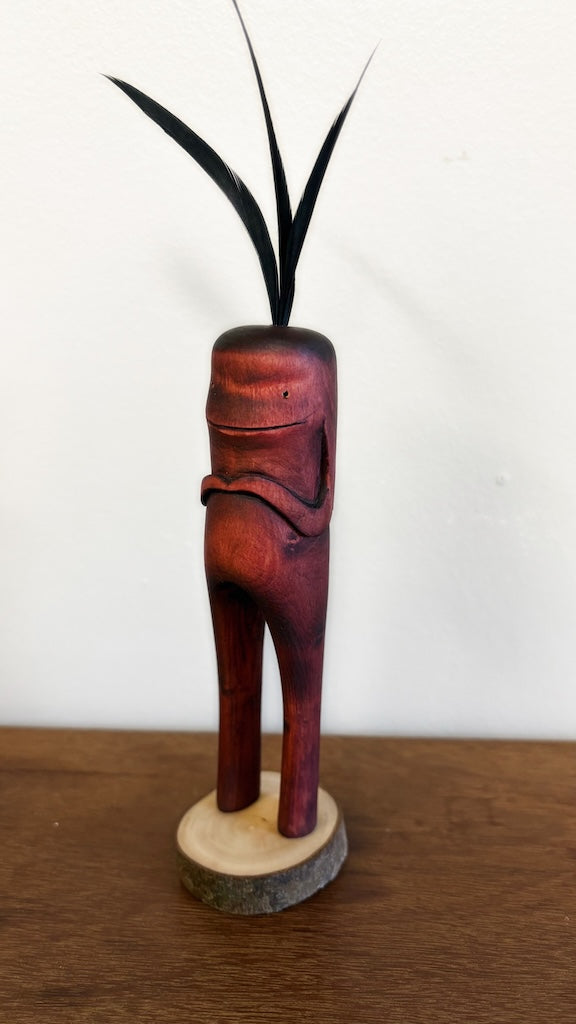 "SECOND CHANCE 132" HAND CARVED WOOD SCULPTURE VG132