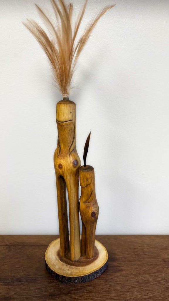 "SECOND CHANCE 138" HAND CARVED WOOD SCULPTURE VG138