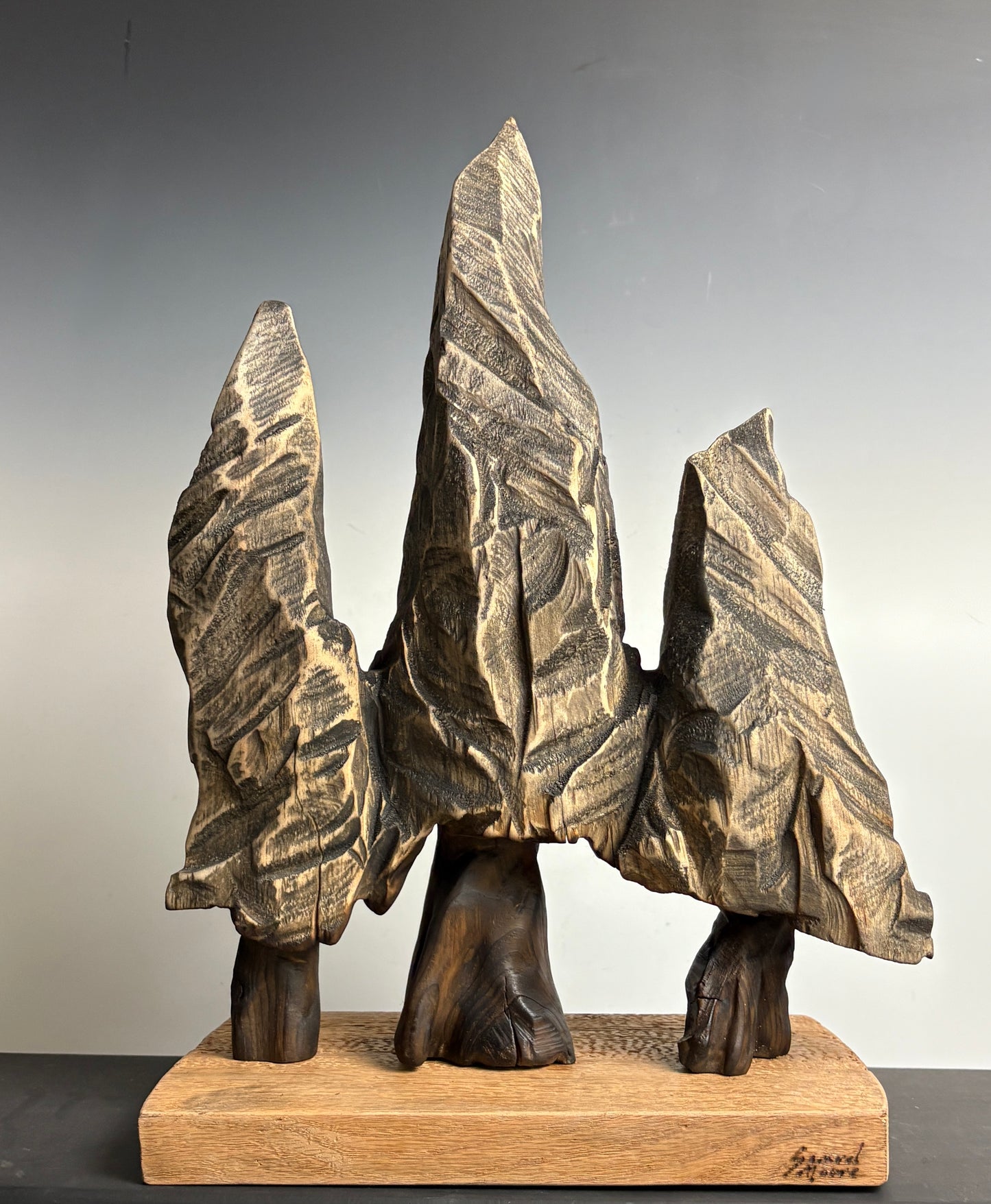 "UNITY" HAND CARVED WHITE PINE SCULPTURE