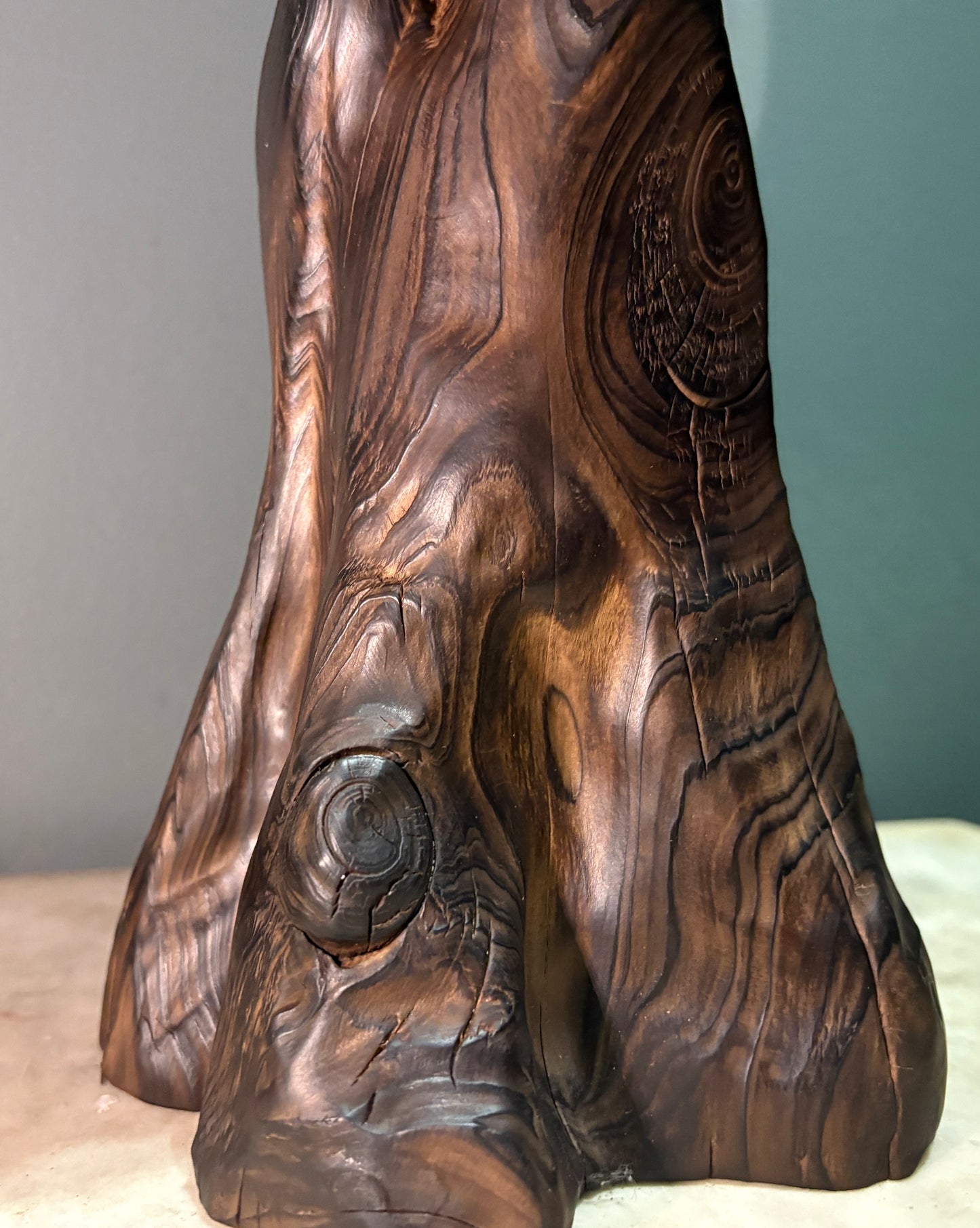 "SUMMER'S PROMISE" HAND CARVED CYPRESS & WHITE PINE SCULPTURE