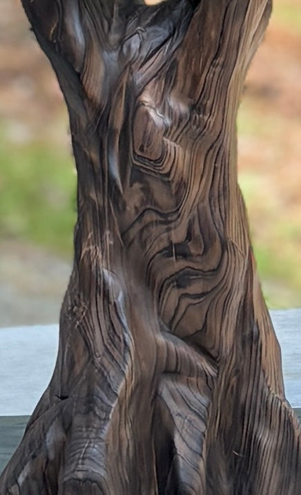 "SILENT ECHO" HAND CARVED CYPRESS/WHITE PINE AND CEDAR TALL TREE SCULPTURE