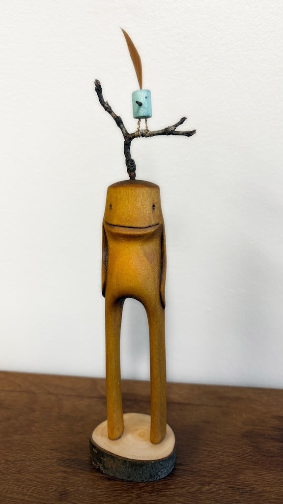 "SECOND CHANCE 99" HAND CARVED WOOD SCULPTURE VG99