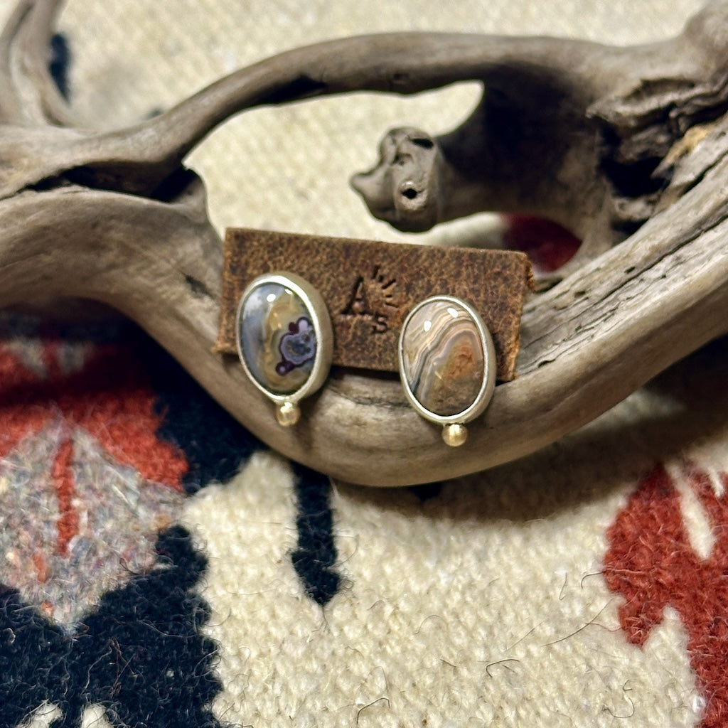 CRAZY LACE AGATE EARRINGS AS243