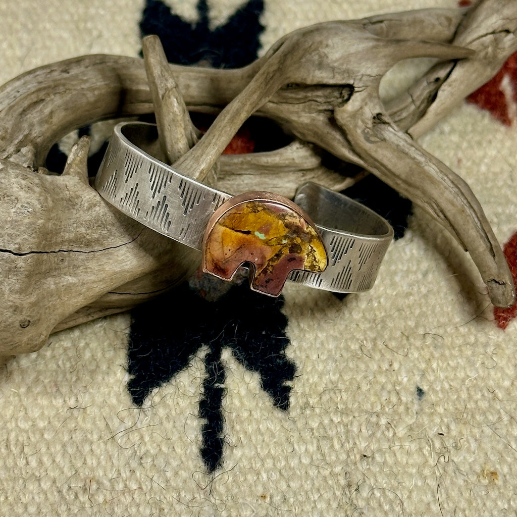 ROYSTON RIBBON TURQUOISE BEAR CUFF AS256