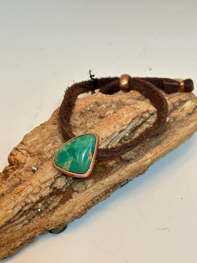 TURQUOISE LEATHER BRACELET AS300D