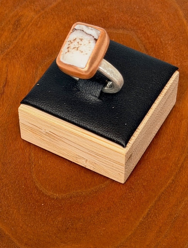 WILD HORSE STERLING SILVER AND COPPER RING AS355