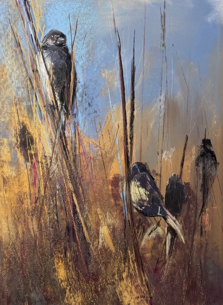"AMONG THE GRASSES" ORIGINAL PASTEL/FRAMED