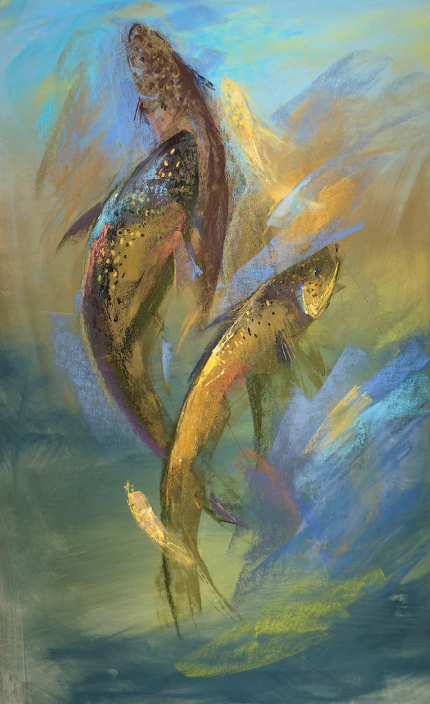 "RIVER DANCE" ORIGINAL PASTEL/FRAMED