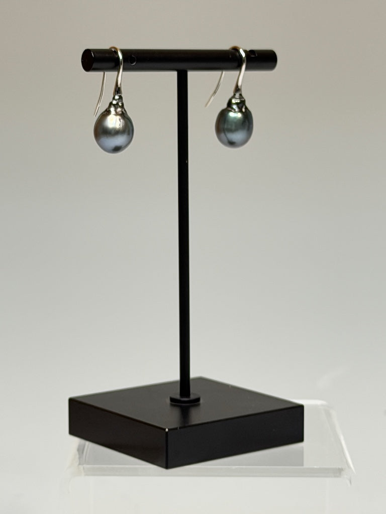 LITTLE TRUMPET BAROQUE TAHITIAN PEARL STERLING SILVER EARRINGS AV2612