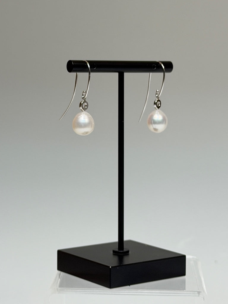 18K WHITE GOLD SOUTH SEA PEARL EARRINGS AV2613