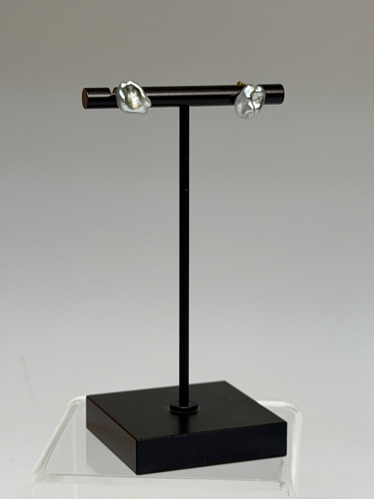 18K GOLD TAHITIAN KESHI PEARL STUD EARRINGS AV2636