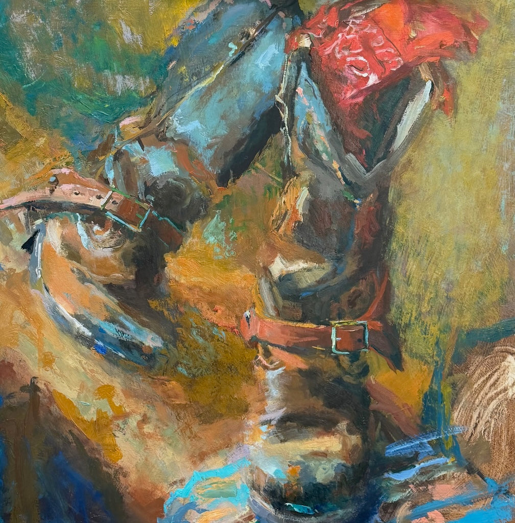 "TECHNICOLOR OUTLAWS" ORIGINAL OIL ON LINEN/FRAMED