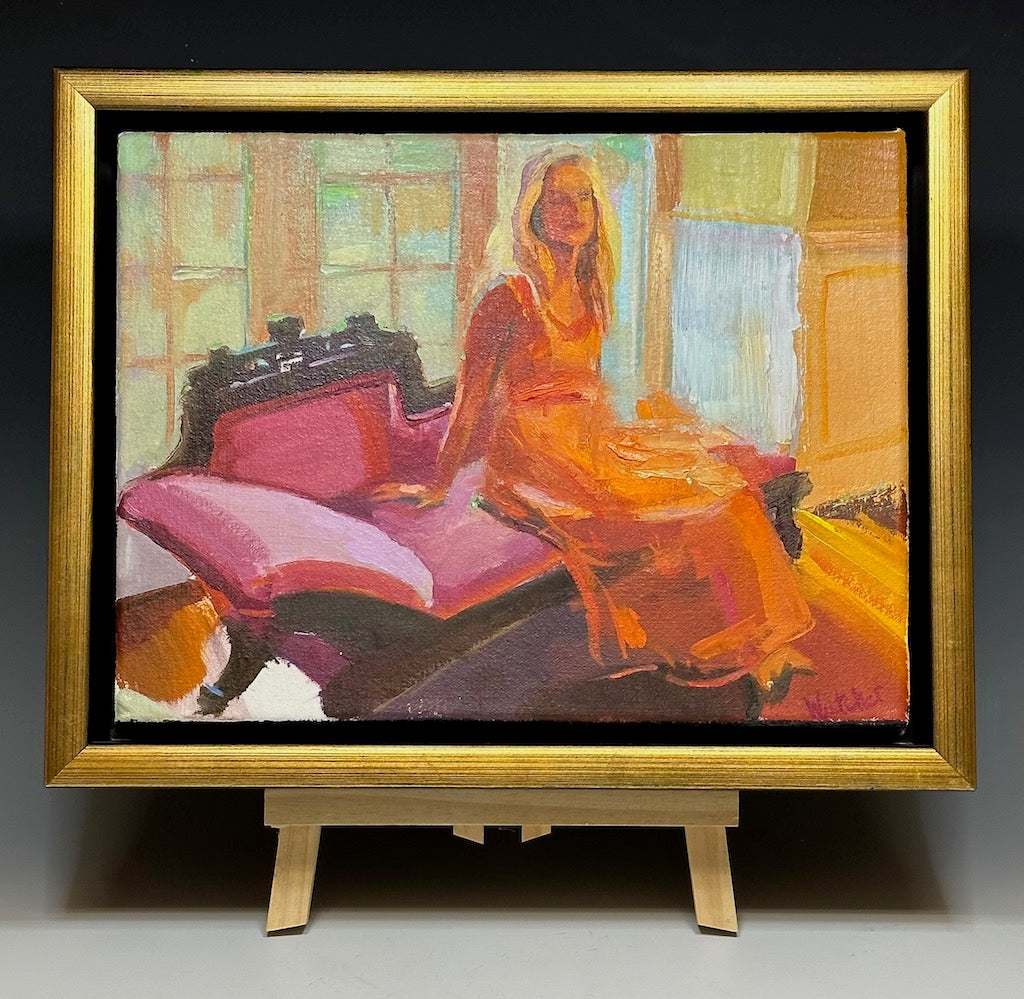 "THE VICTORIAN FAINTING SOFA" Original Oil on Canvas/Framed