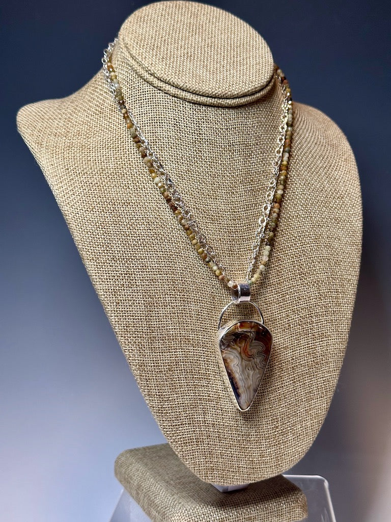 .925 MEXICAN CRAZY LACE AGATE PENDANT BR250