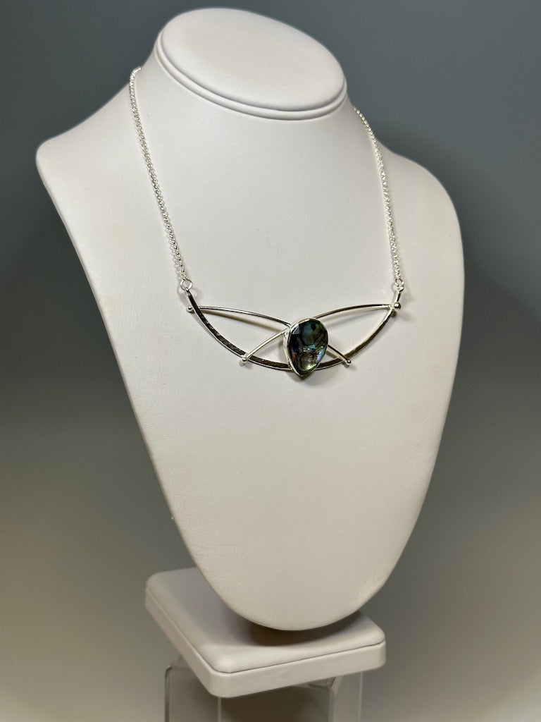 .925 JOVIE CHOKER WITH ABALONE QUARTZ DOUBLET NECKLACE BR310