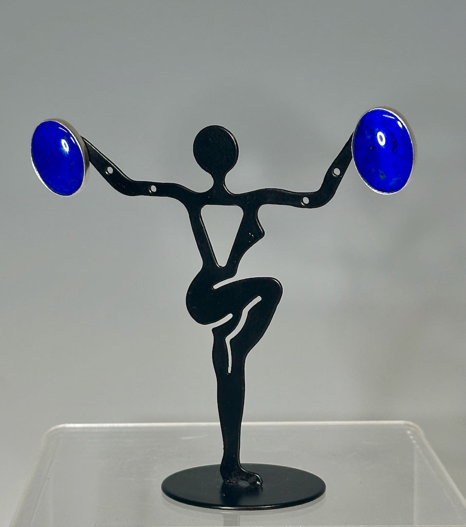 .925 OVAL LAPIS POST STUD EARRINGS BR458