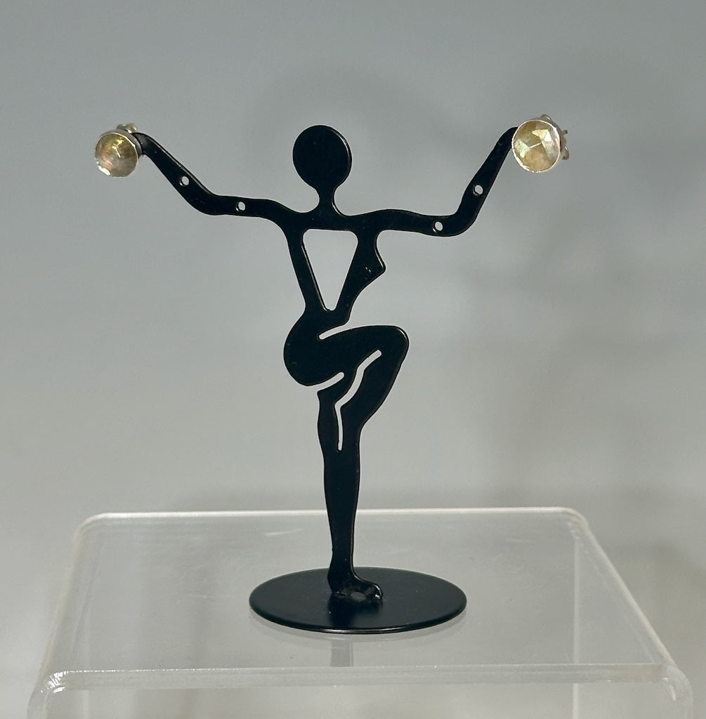 .925 8MM LAPIS POST STUD EARRINGS BR459