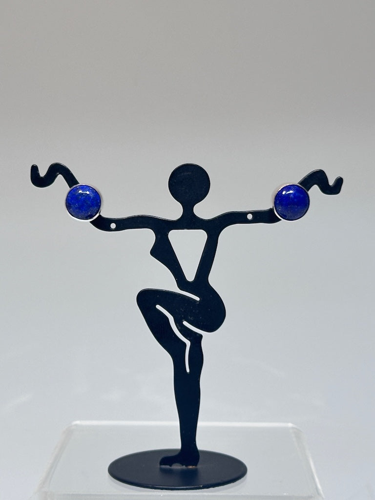.925/.999 10MM LAPIS STUD EARRINGS BR557
