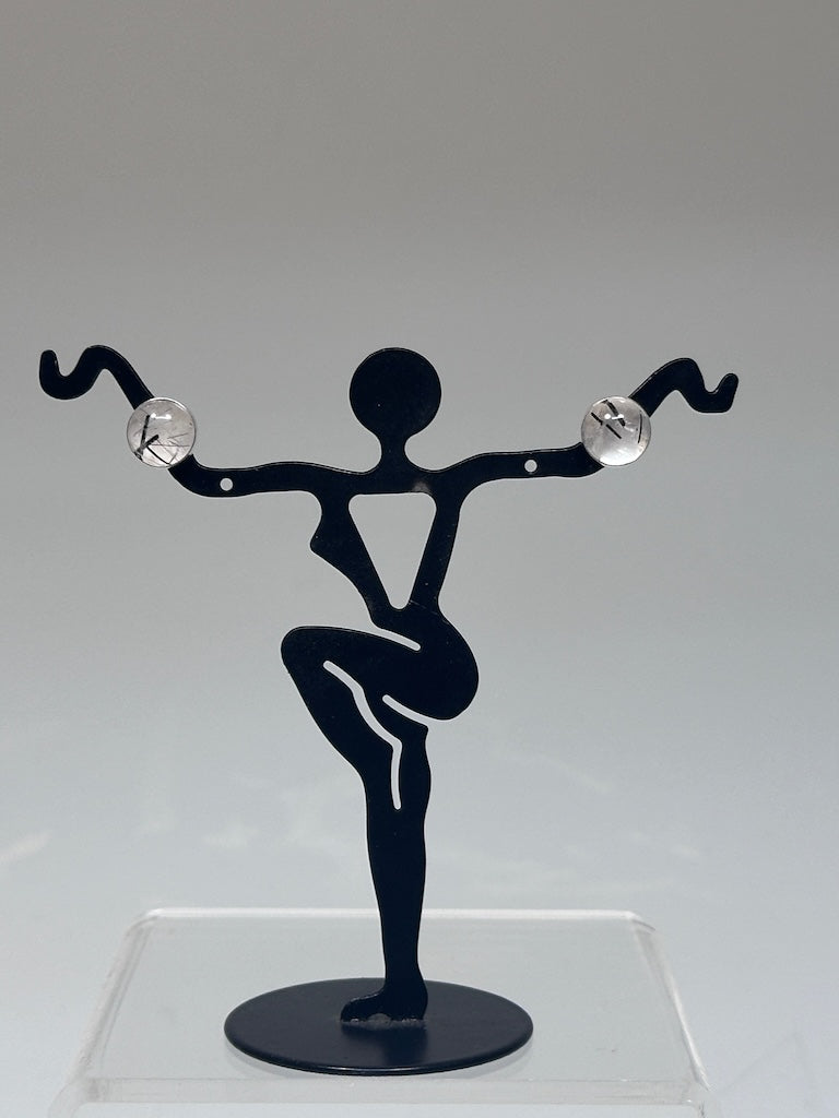 .925/.999 8MM OVAL TOURMALATED QUARTZ STUD EARRINGS BR560