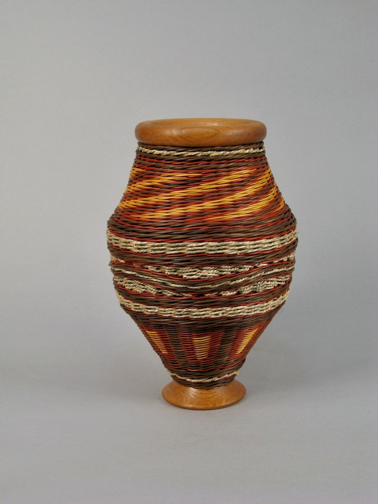 BABYLONIA WITH OAK MIXED MEDIA BASKETRY