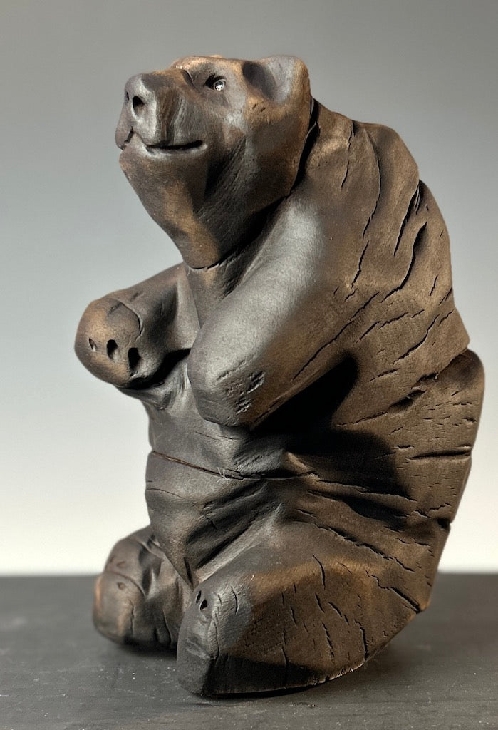 "CRACKS OF FORTITUDE" HAND CARVED WOOD SCULPTURE