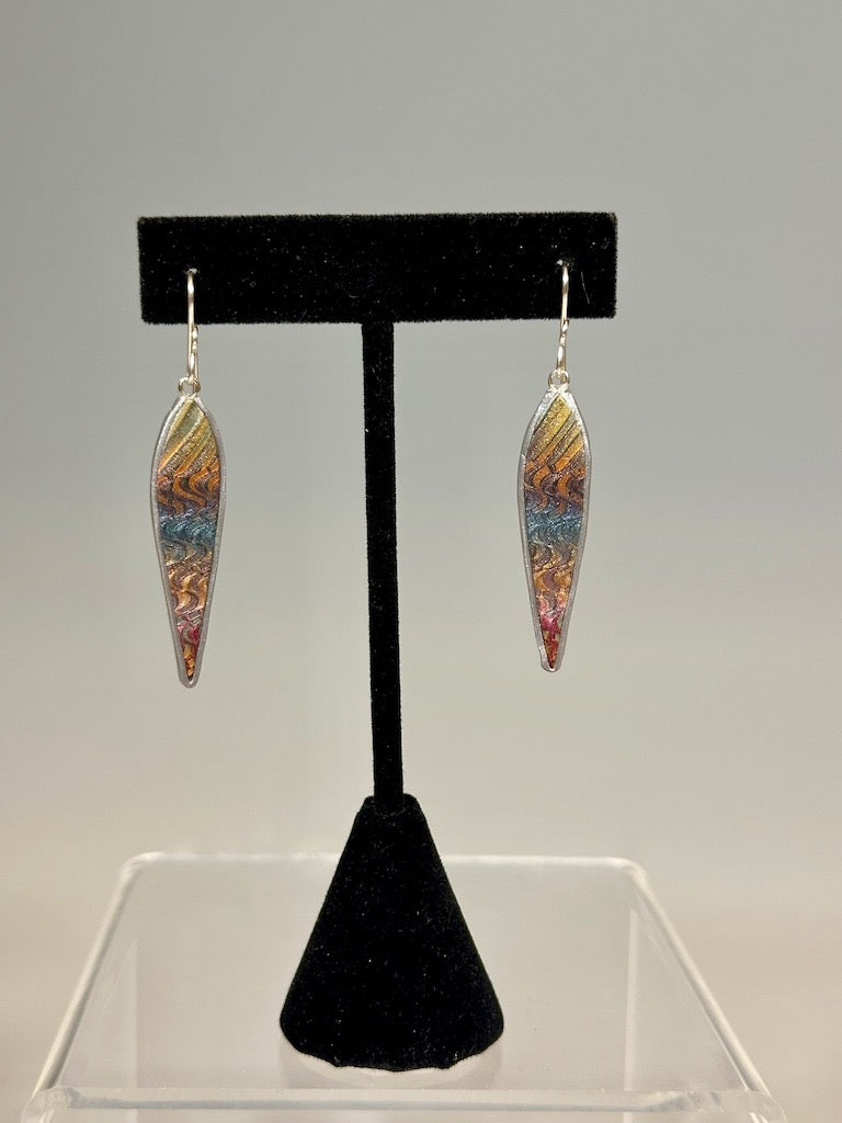 DANGLE POLYMER CLAY EARRINGS WITH STERLING SILVER EAR WIRE DKPCE726