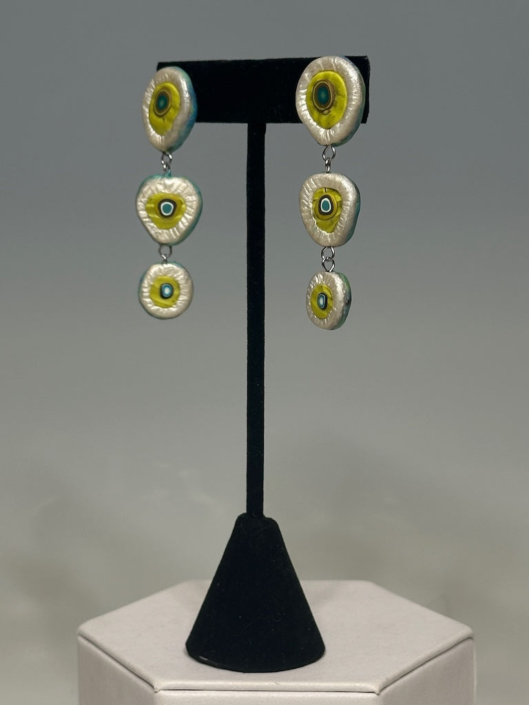 POLYMER CLAY CASCADING DROPLET EARRINGS DKPCE805