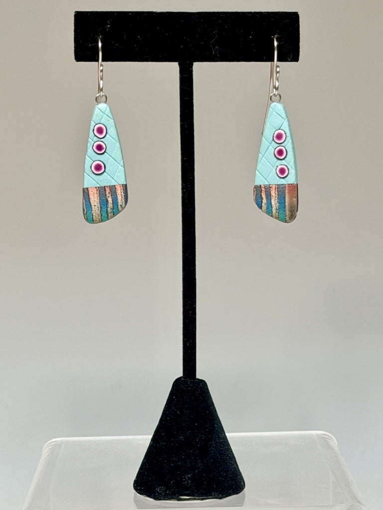 MULTI COLOR POLYMER CLAY EARRINGS WITH STAINLESS STEEL WIRES PCE884