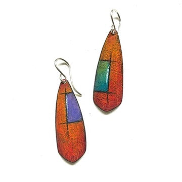 RED/ORANGE BIMETAL EARRINGS DKA301