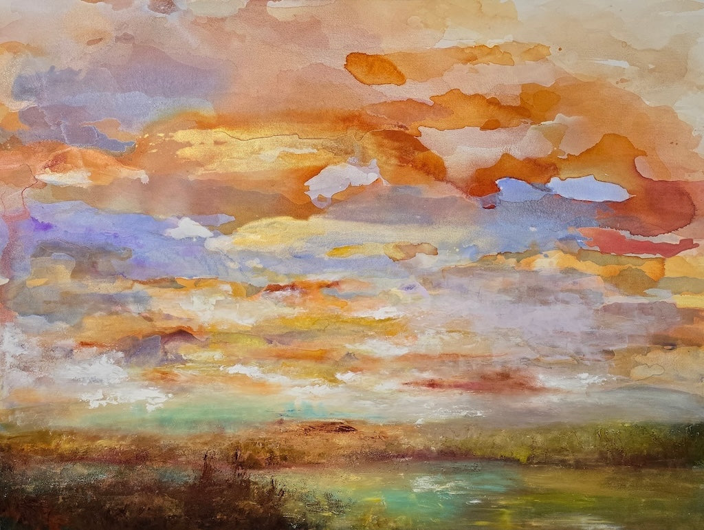 "DAY BREAK" ORIGINAL MIXED MEDIA PAINTING ON CANVAS