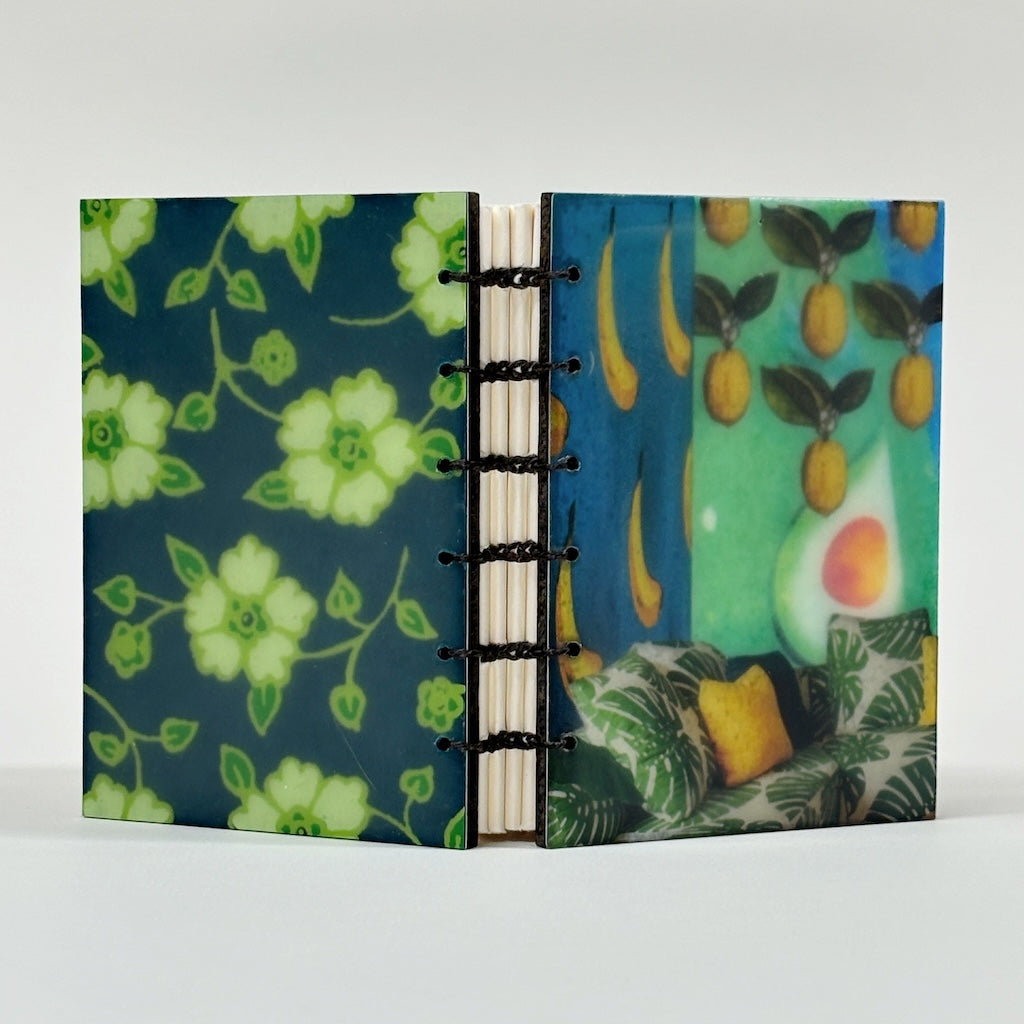 "LITTLE GLIMMERS 27" JOURNAL BOOK - ENCAUSTIC BEESWAX COVERS AND HANDMADE BINDING