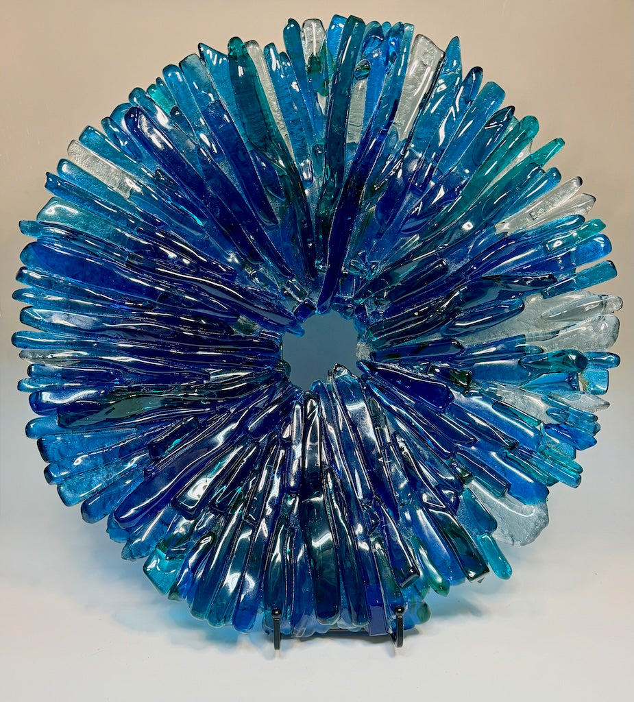 "EVENT HORIZON II" FUSED GLASS ART SCULPTURE