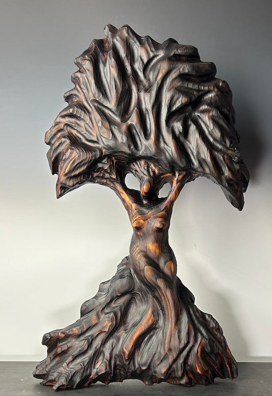 "TREE OF LIFE" HAND CARVED WOOD WALL SCULPTURE