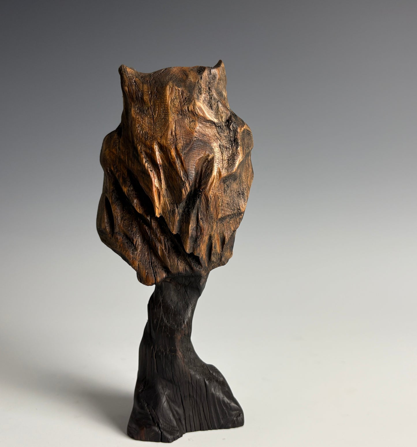 "FIRST CRUSH-X" HAND CARVED HEMLOCK SCULPTURE