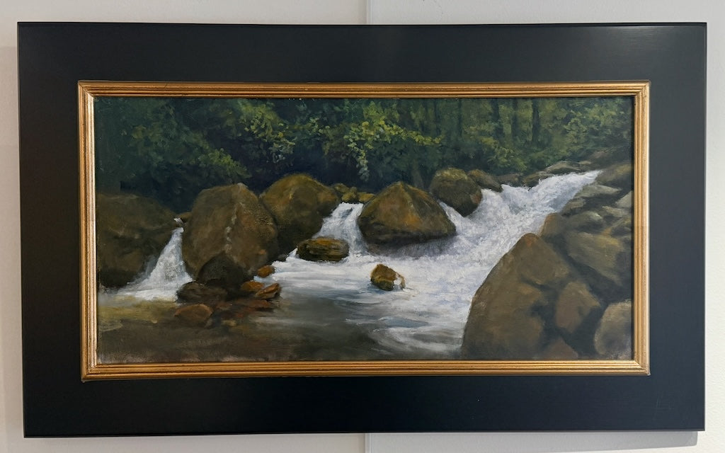 "SLIP FALLS" ORIGINAL OIL PAINTING ON CANVAS/FRAMED