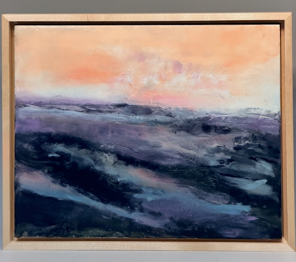 "RIVER MIST" DIPTYCH ORIGINAL ENCAUSTIC/FRAMED