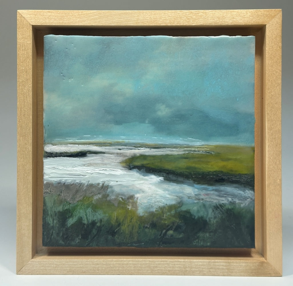 "SHORELINE" ORIGINAL ENCAUSTIC/FRAMED