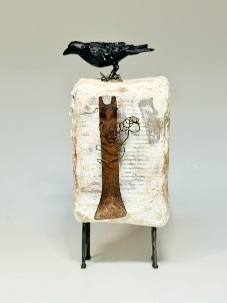 "THE COLLECTOR OF THINGS" MIXED MEDIA WITH ENCAUSTIC SCULPTURE