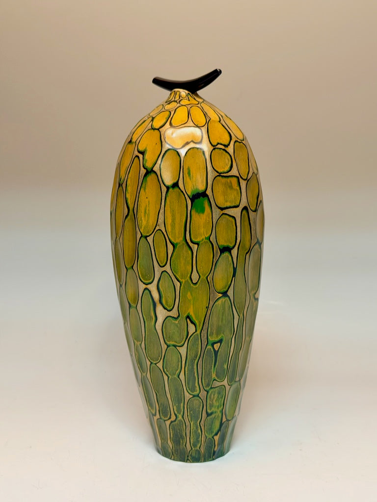 "DARK MATTER" MIXED MEDIA WOOD SCULPTURE