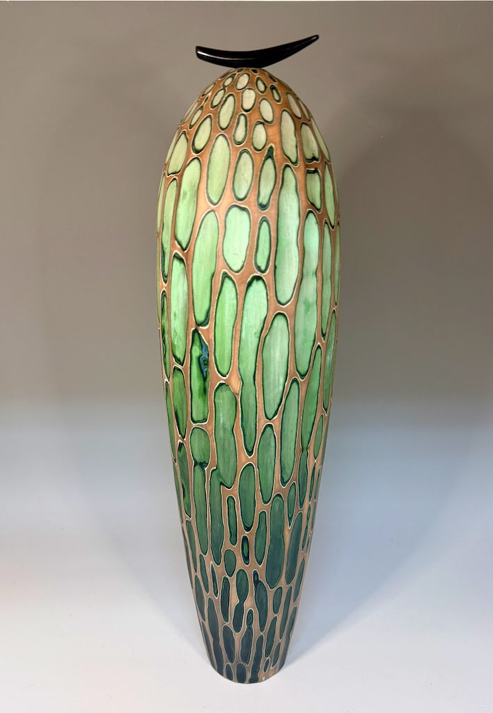 "EMERALD DREAM" MIXED MEDIA WOOD SCULPTURE HVG831