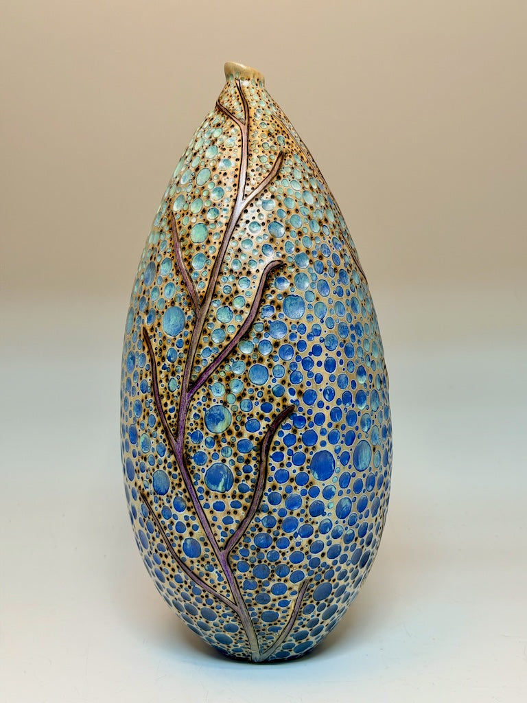 "SILENT REALM" MIXED MEDIA WOOD SCULPTURE