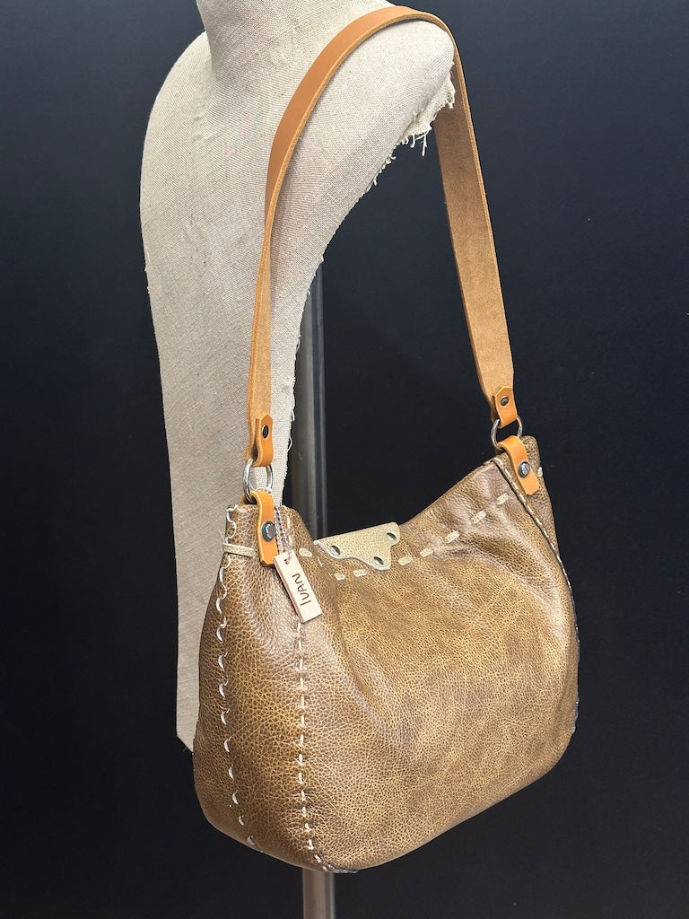 TOBACCO LEATHER HOBO II238