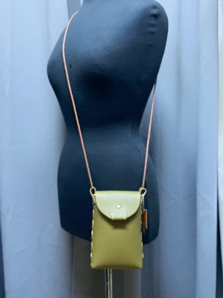 LODEN LEATHER PHONE BAG WITH FLAP CLOSURE - II356L2