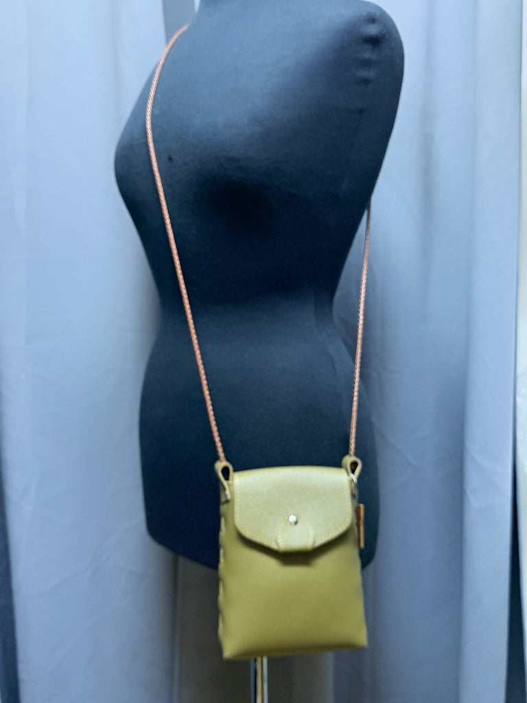 LODEN LEATHER PHONE BAG WITH FLAP CLOSURE - II356L1