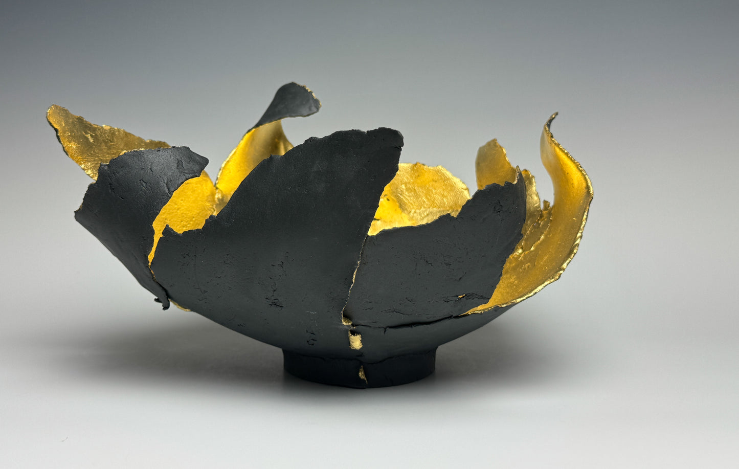 "IGNITED" PORCELAIN CERAMIC SCULPTURE WITH 23.75 KT GOLD LEAF