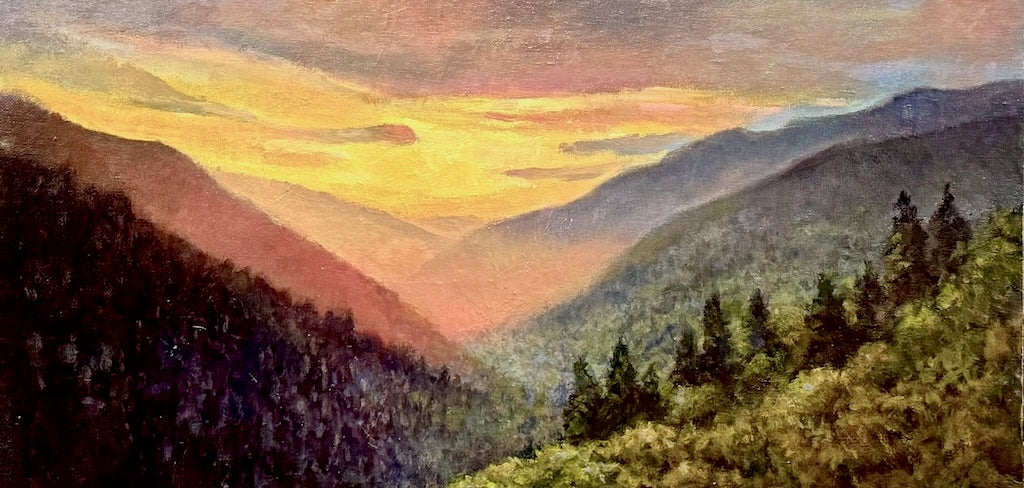 "SUNSET VALLEY" ORIGINAL OIL PAINTING ON CANVAS/FRAMED