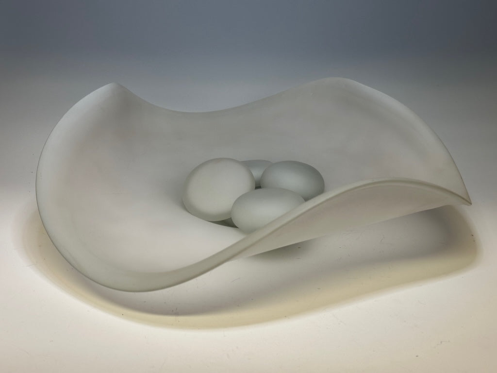 RIVER ROCK SERIES GRAY FREE FORM GLASS BOWL SMALL