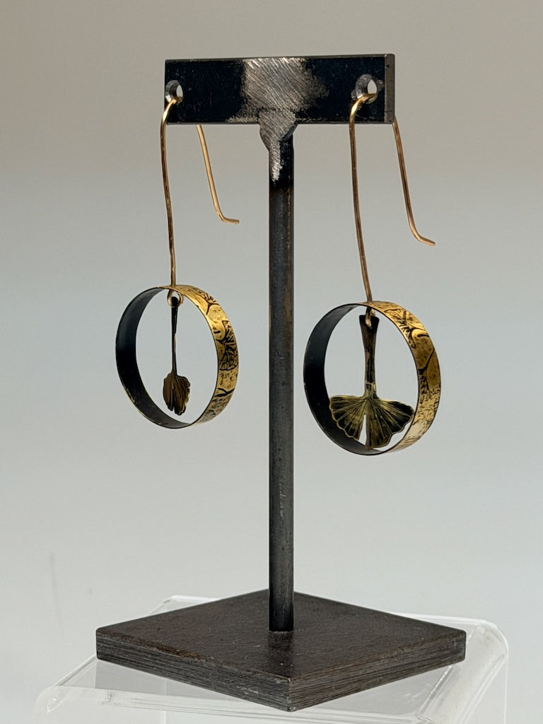 RESILIENCE OF THE GINKGO BRASS EARRINGS JH158